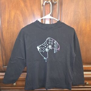 H&M Black Long Sleeve Tee with Game Controller Design